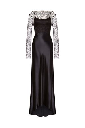Abito in raso lucido nero ALBERTA FERRETTI | A041366270555